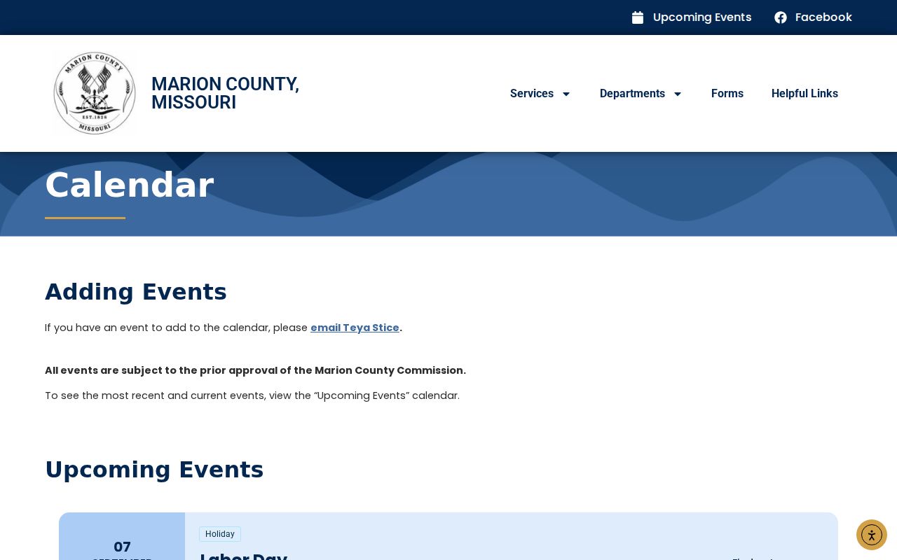 Marion County court calendar official county calendar source