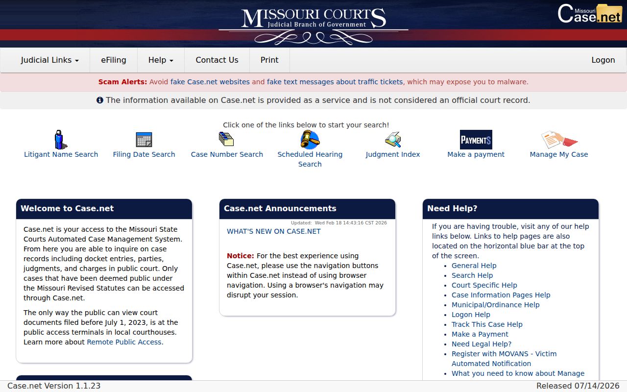 Marion County court docket Missouri Case.net access