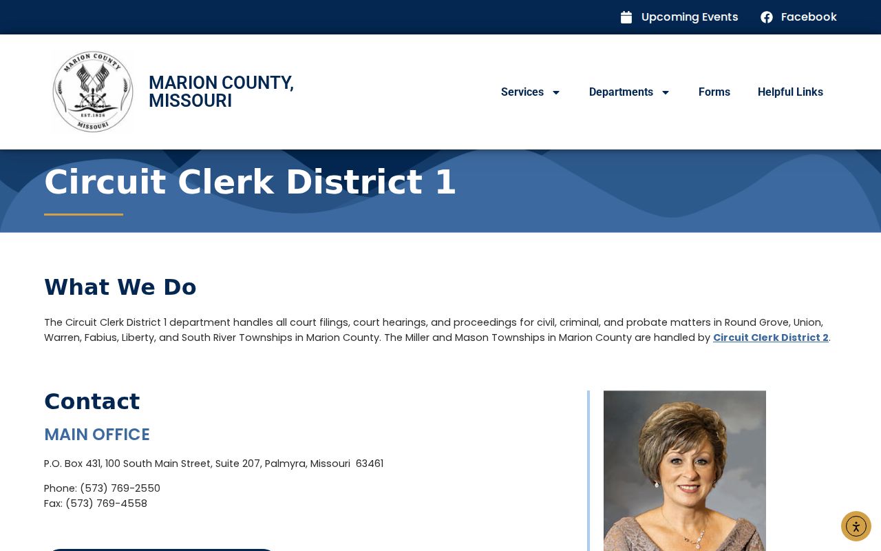 Marion County court docket District 1 clerk records office